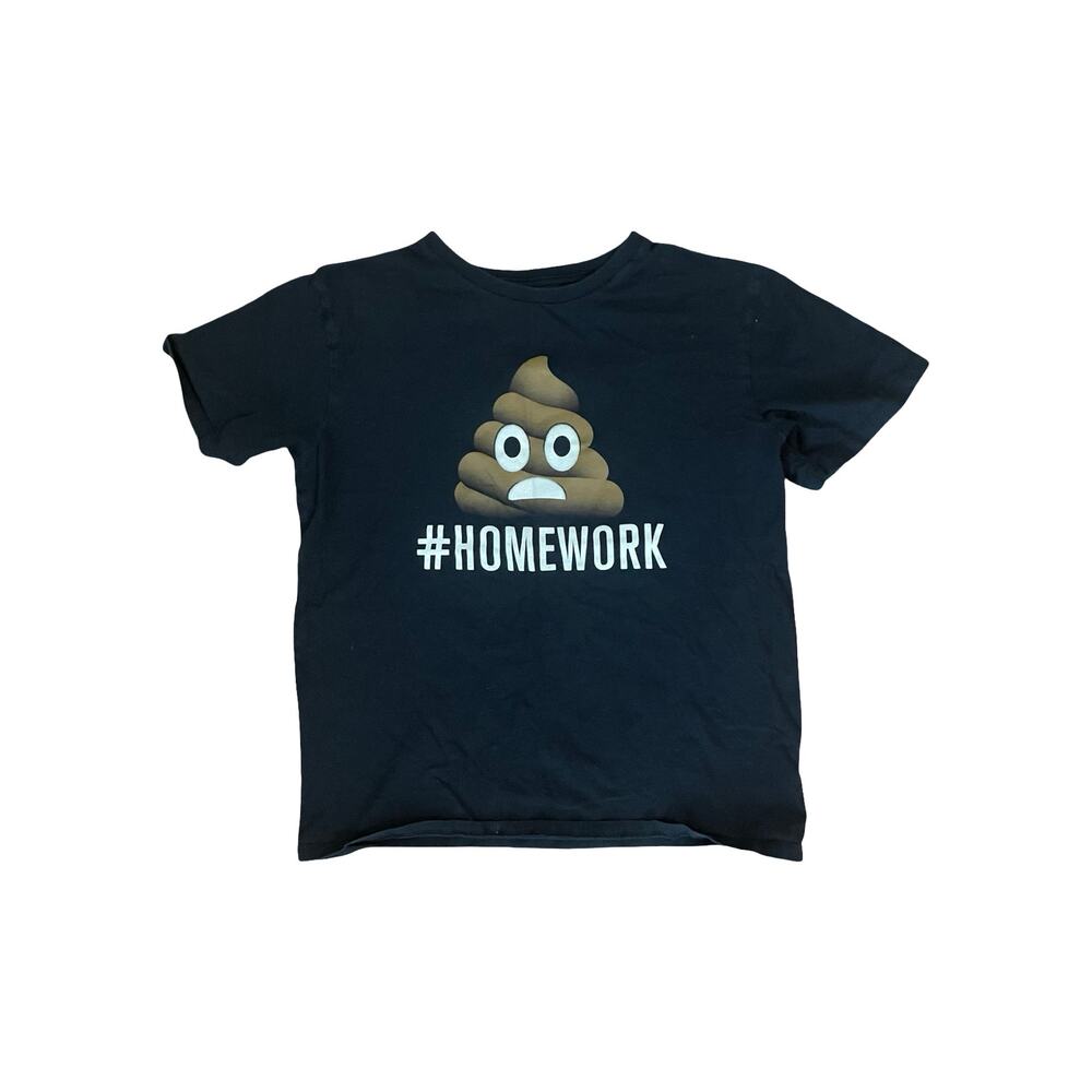 Children’s Place Boys Graphic T-Shirt Size L (10/12) – Funny Emoji #Homework Tee